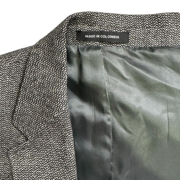 Lauren Ralph Lauren Black & White Herringbone Wool Sport Coat Blazer - Picture 3 of 5